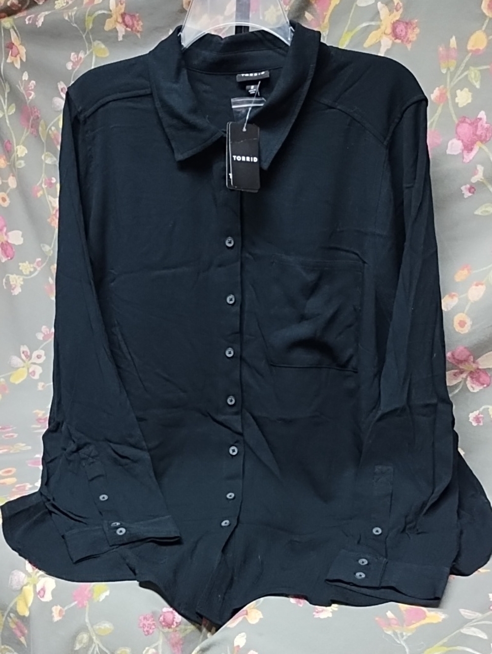torrid Black Men's Long-Sleeve Button-Down Shirt